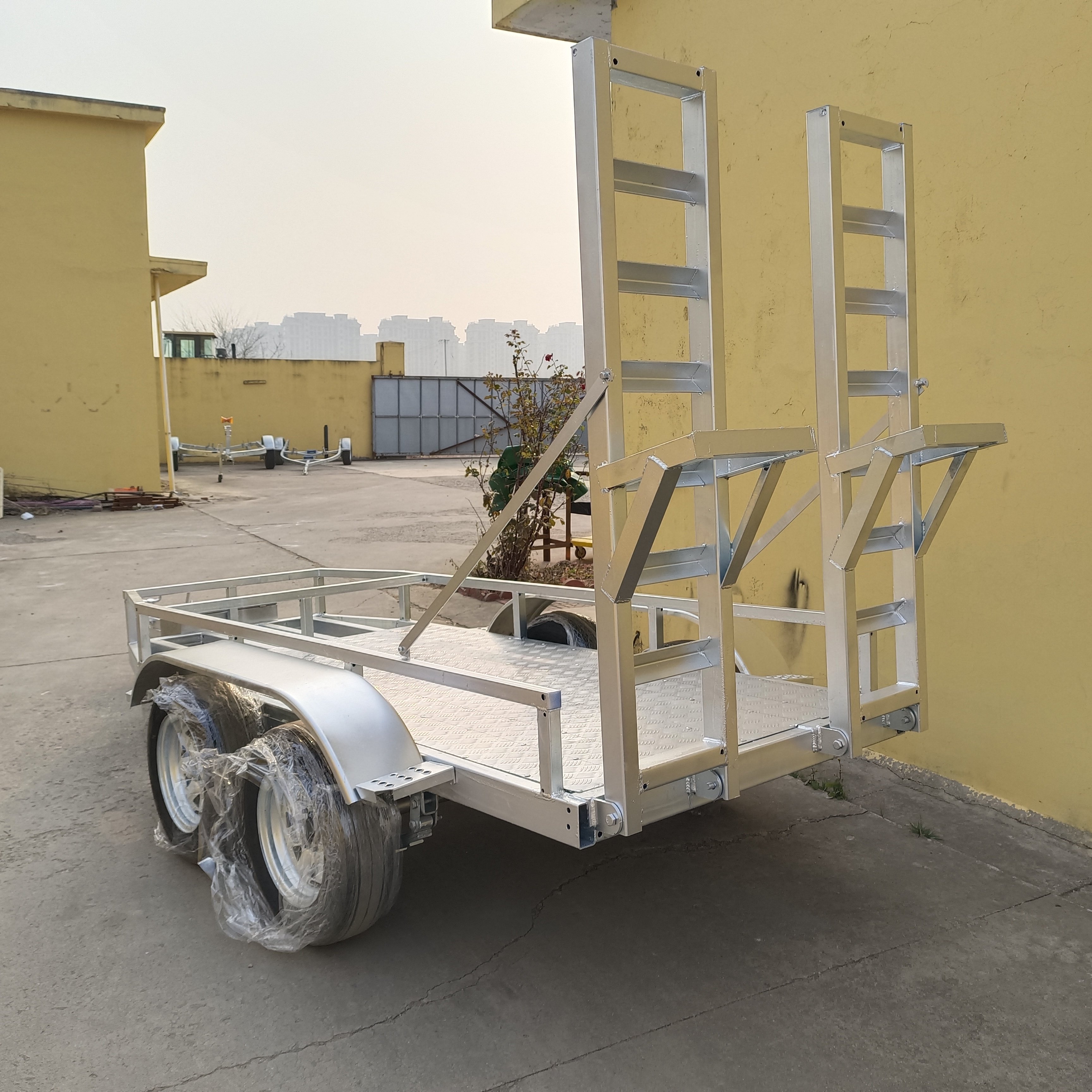 Small Aluminum Utility Trailer Folding Flatbed Design for ATV UTV Car Landscape Farm Excavator Frame Cargo Utility Kit
