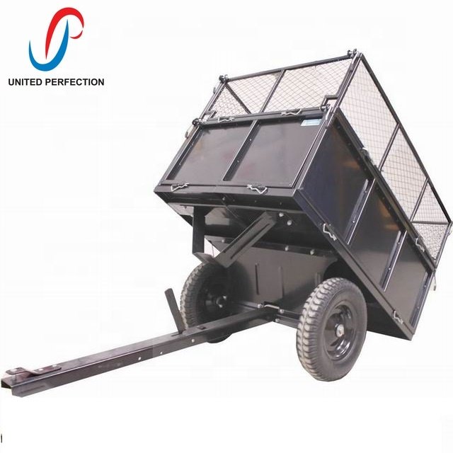 Factory Direct Heavy-Duty ATV/UTV Lawn Mower Trailer New Tow Behind Box Trailer With Mesh Guard for Farm Use