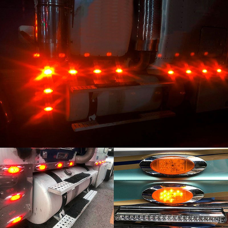 Super Bright 24V Oval Led Truck Lights Led Side Marker Light Truck Trailer for Trucks ATV Crane Off-road