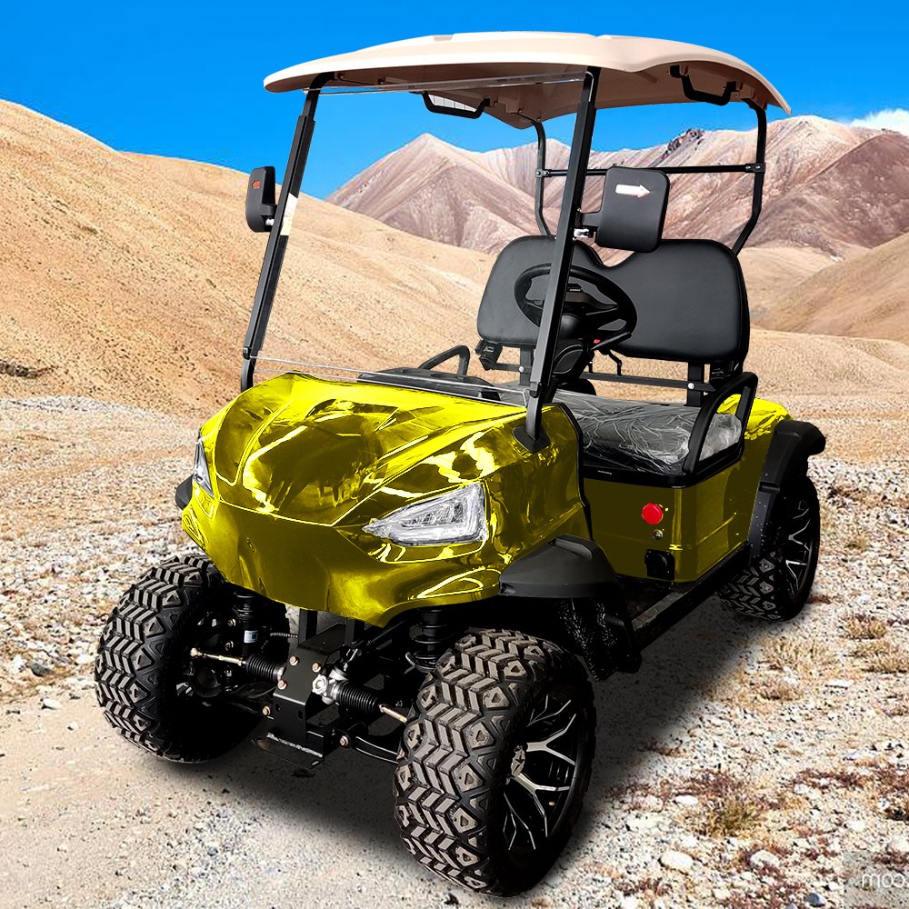 Custom Street Comfortable 2 Seat 4 Wheeler Electric 48V 5KM off Road Lithium Battery Golf Cart Atv Grizzly for Adults