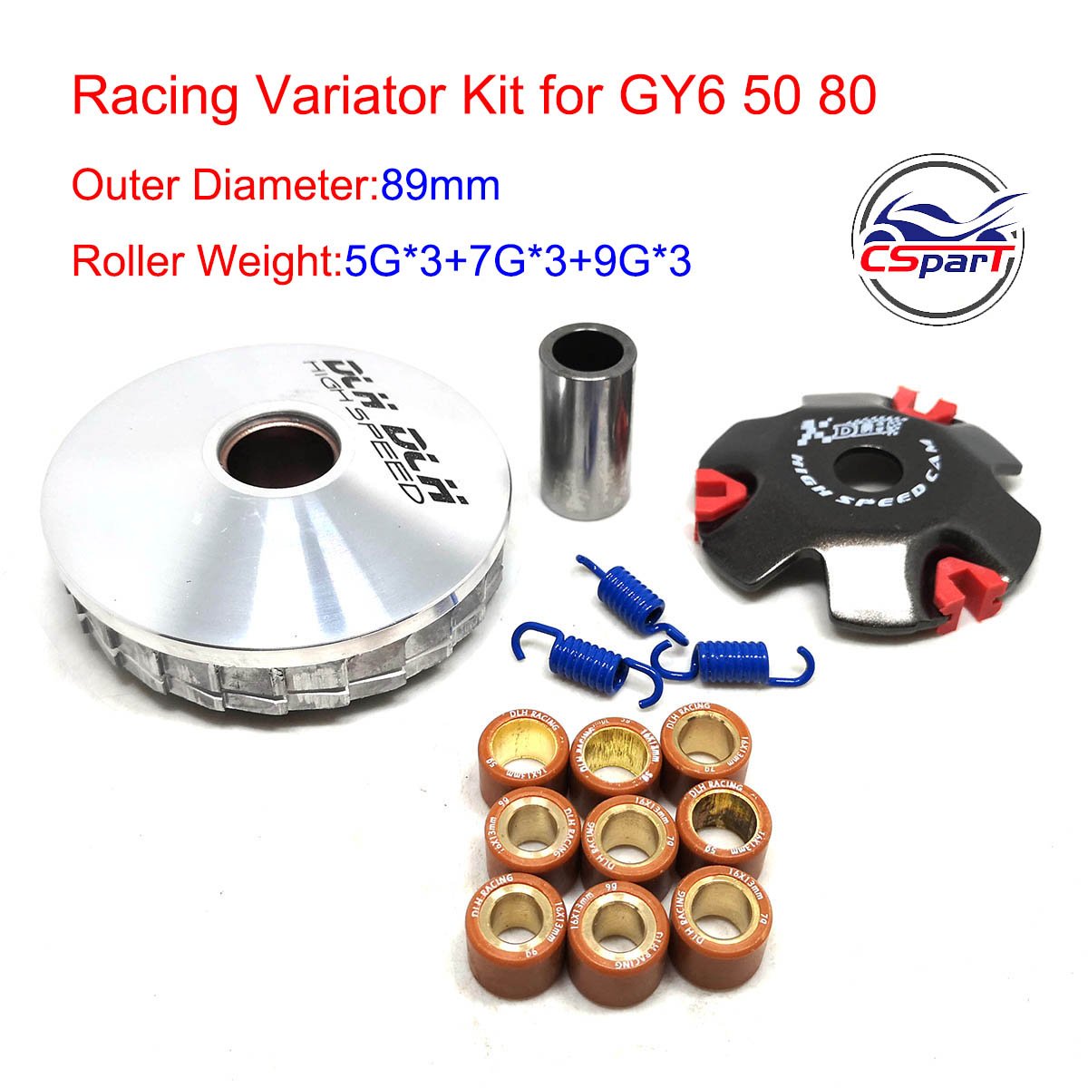 Racing Front Clutch Drive Pulley Variator Roller Kit for GY6 50cc DIO 50cc 139QMB 139QMA Moped Scooter ATV