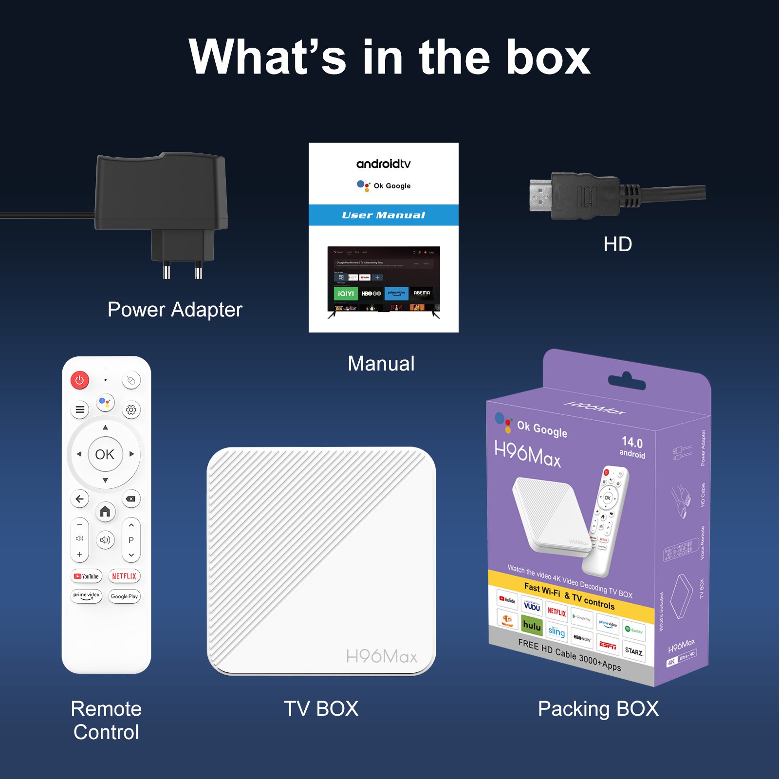 Android ATV H96 MAX H313 Allwinner H313 Voice Remote 2.4G 5G Wifi 6 Smart Tv Android 14.0 Set Top Box