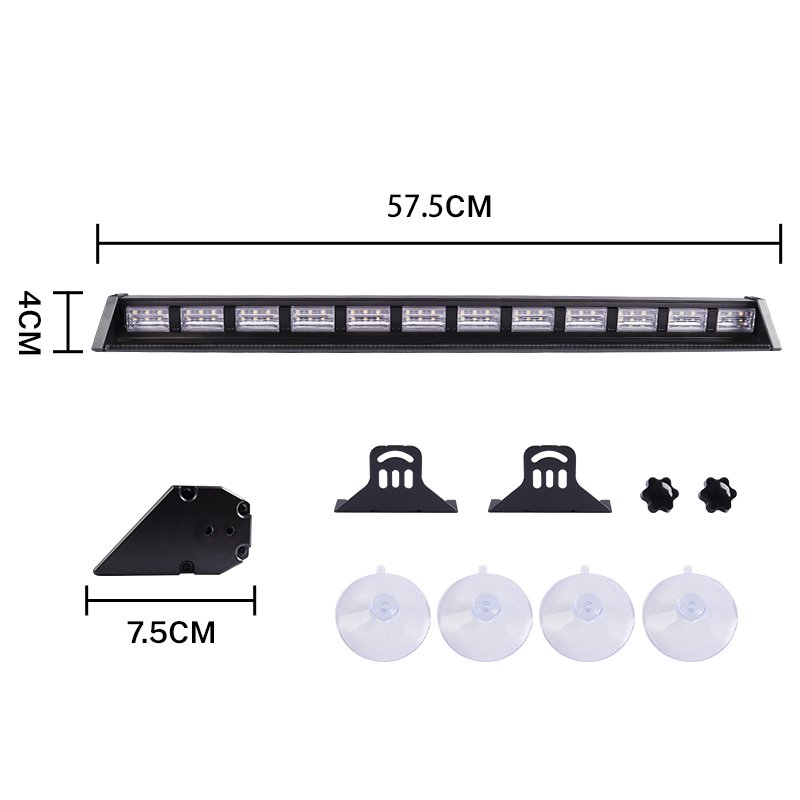 12LED Light Bar Barra Led 4x4 off Road Accessories with Suction Pad Work Light White Amber SUV ATV Trucks Pickup Car Parts