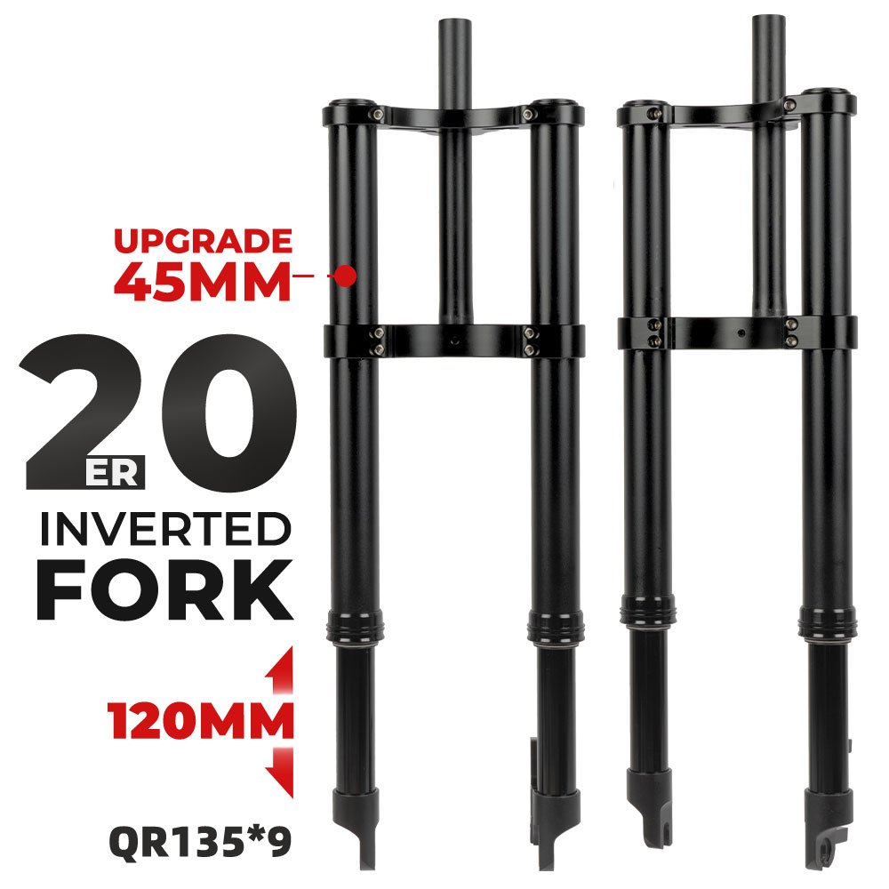 12inch 20inch 26inch Air Suspension Fork 135mm Quick Release Ebike Electric ATV Inverted Fat Bike Fork for Fiido Q1