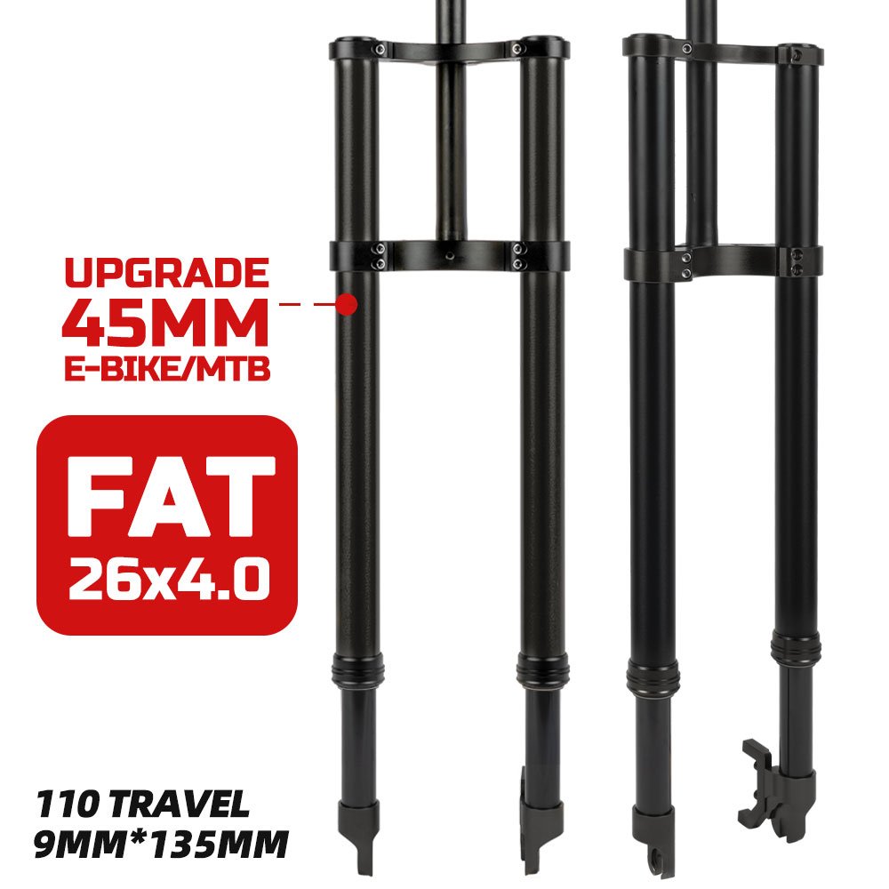 12inch 20inch 26inch Air Suspension Fork 135mm Quick Release Ebike Electric ATV Inverted Fat Bike Fork for Fiido Q1
