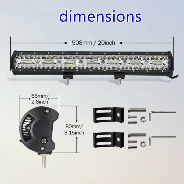High Power 3 Rows 12'' 20'' 420w for Car Tractor Boat OffRoad 4x4 Truck SUV ATV LED Light Bar