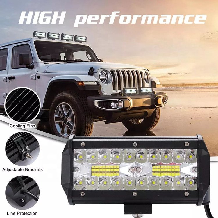 High Power 3 Rows 12'' 20'' 420w for Car Tractor Boat OffRoad 4x4 Truck SUV ATV LED Light Bar