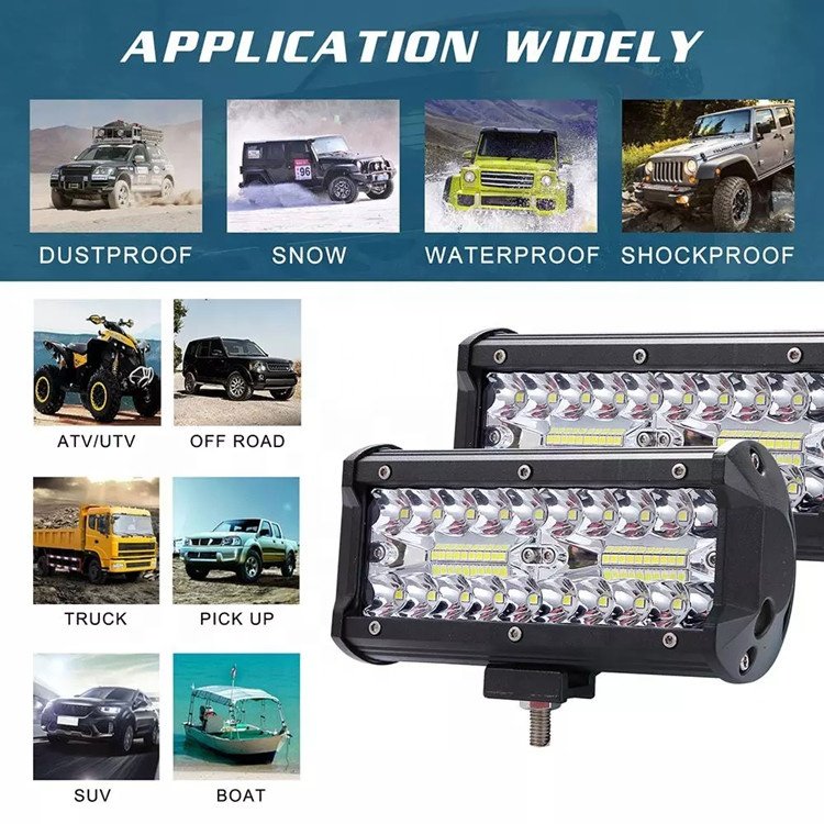 High Power 3 Rows 12'' 20'' 420w for Car Tractor Boat OffRoad 4x4 Truck SUV ATV LED Light Bar