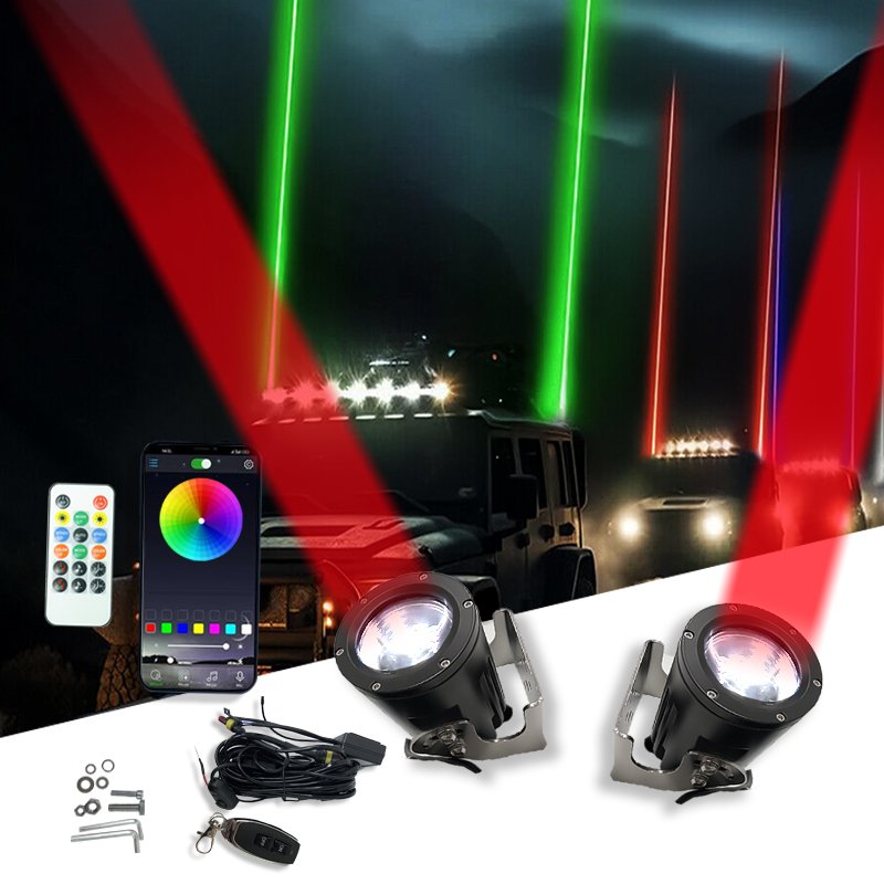 2025 Customized Remote ATV UTV Truck Offroad SUV 4X4 LED Fog Light Car Offroad Truck Motorcycle Mini Led Car Laser Work Light