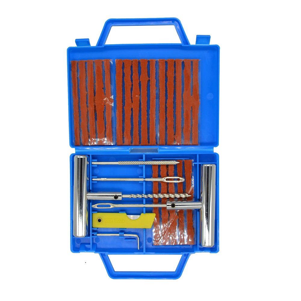 (EU Stock)Podofo 23pcs Car Bike Emergency Heavy Duty Tire T Handle Tyre Tire Repair Tool Kit Breakdown Set Patch Set for Car