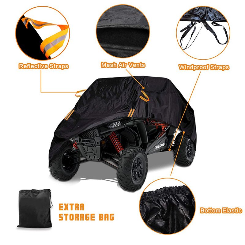 NewWind Heavy Duty Black Waterproof Cover Oxford Fabric Body Protector 4-6 Seater ATV/UTV Polaris RZR Can-Am Maverick X3