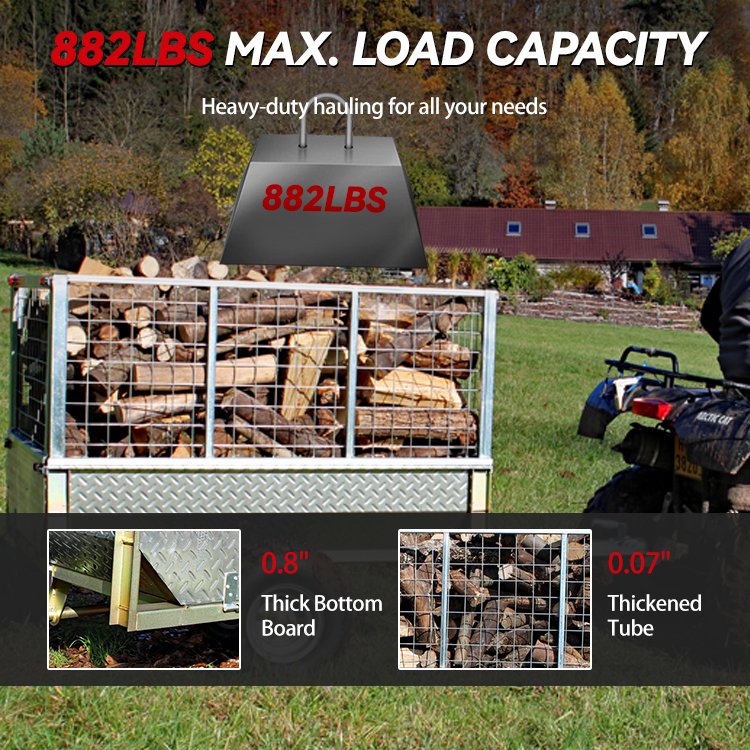 Atv/Utv Trailer Telescopic Climbing Trailer Hot Dip Galvanized Ggricultural Trailer