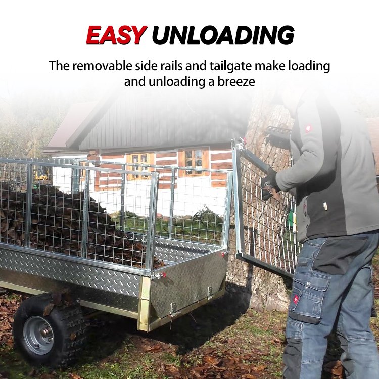 Atv/Utv Trailer Telescopic Climbing Trailer Hot Dip Galvanized Ggricultural Trailer