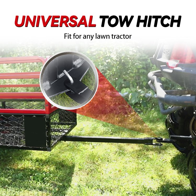 RCM Atv Towed Trailer Mesh Dump Cart With Foldable Sides Cage Trailer Atv Metal Trailers