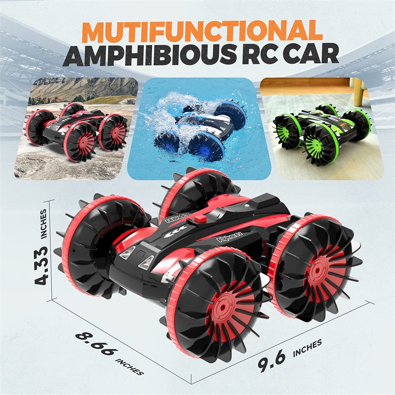 Mini Drifting Rc Car Amphibious Atv Vehicle Land Water Waterproof Toy Cars Toy All Terrain 4Wd Amphibious Atv Wheel No Light