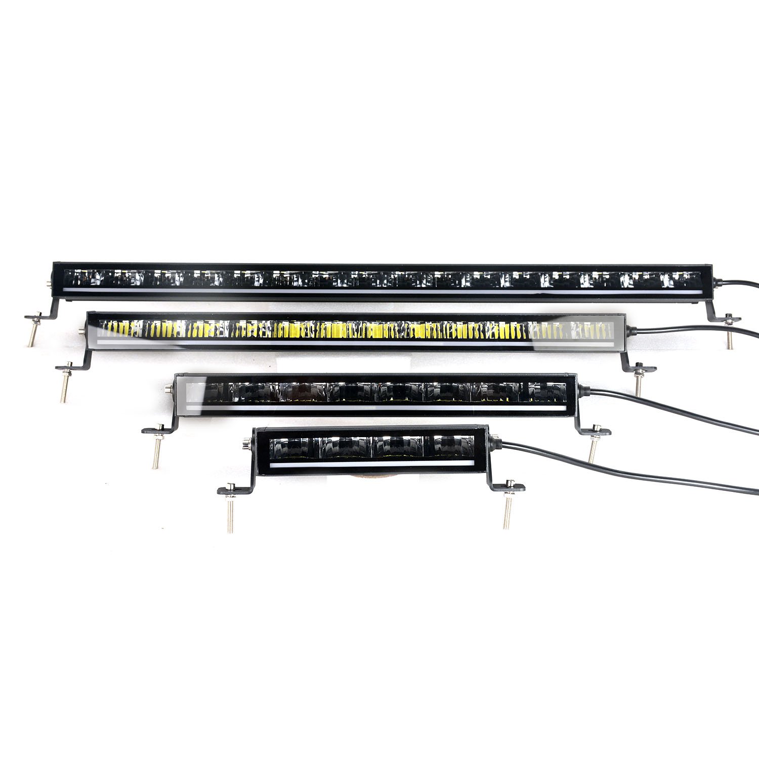 Modern Led Light Bar Single Row White & Amber DRL Position Light 8'' 15'' 22'' Single Row Driving Light for Off-road 4x4 Suv Atv