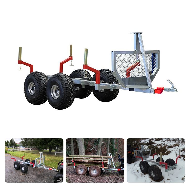 RCM New Arrival Atv Forest Tractor Garden Log With Crane Loader Timber Trailer