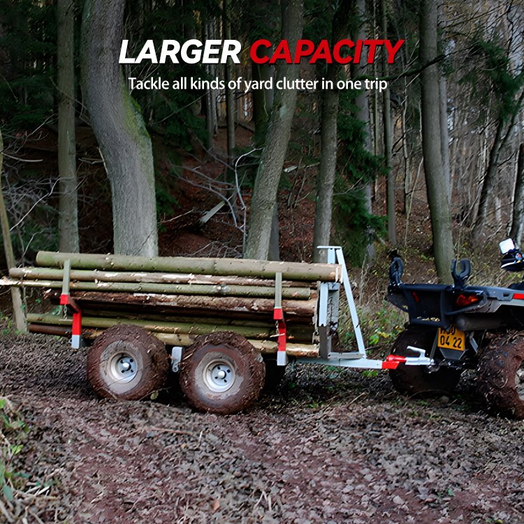 RCM New Arrival Atv Forest Tractor Garden Log With Crane Loader Timber Trailer