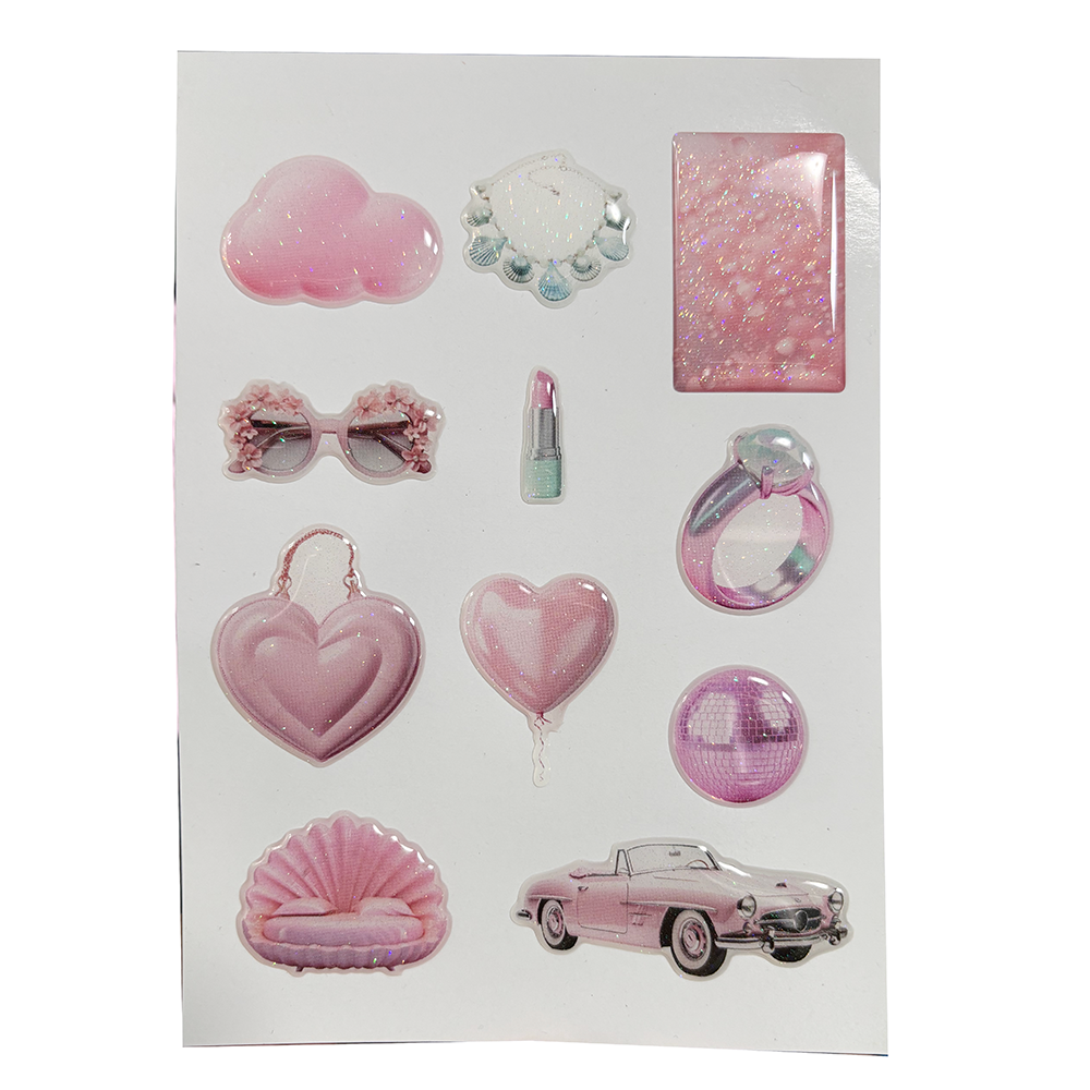 3D Epoxy Sticker Crystal Glitter Epoxy Sticker Dome Label for Phone Case Decoration