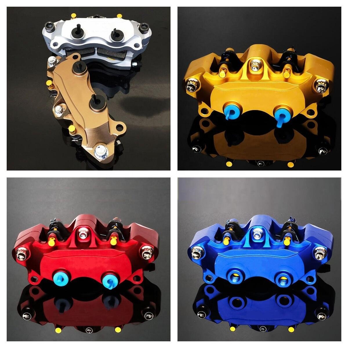 4 Piston 108mm Hole Spacing OEM Alu Universal Motorcycle Motocross Bicycle Brake Calipers Front Cylinder Brake Pump