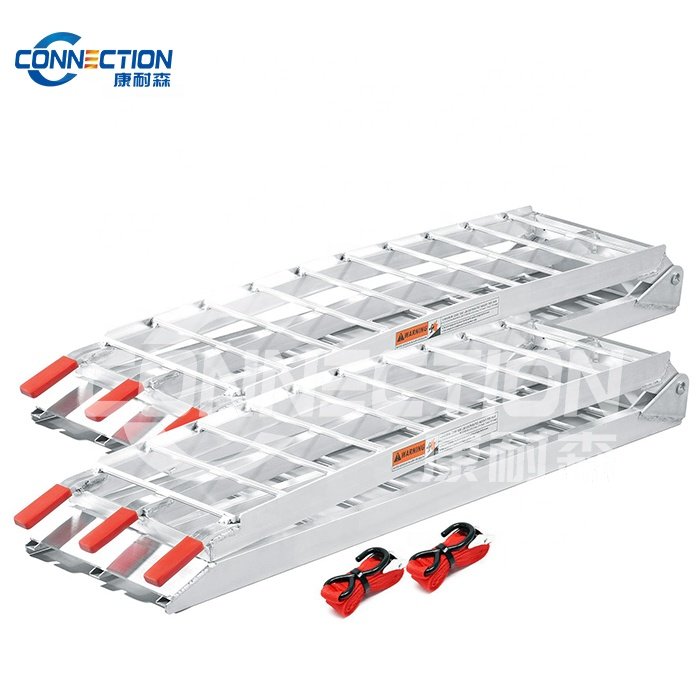 ATV Car Aluminum Folding Loading Ramps Foldable Motorcycle Aluminium Loading Ramp Customized Size Dock Folding Loading Ramp
