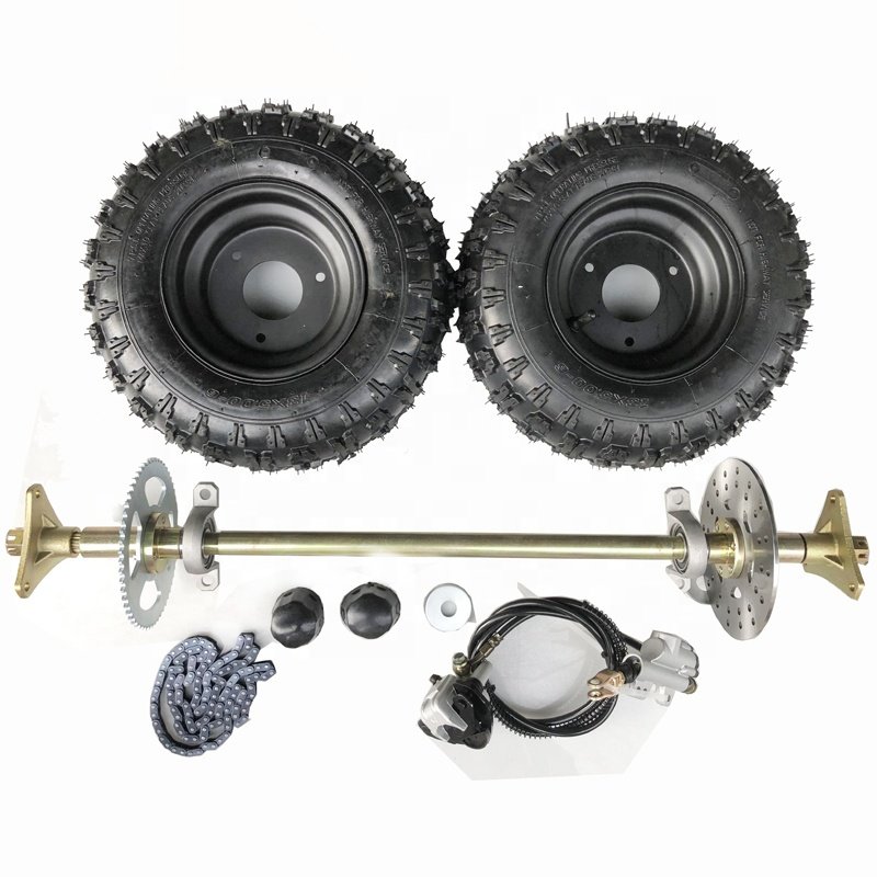 6 Inch Rear Axle Suspension DIY Quad Bike GO KART KARTING UTV Buggy Beach Car Wheel Tires Brake Disc Rotors Sprocket 80CM ATV