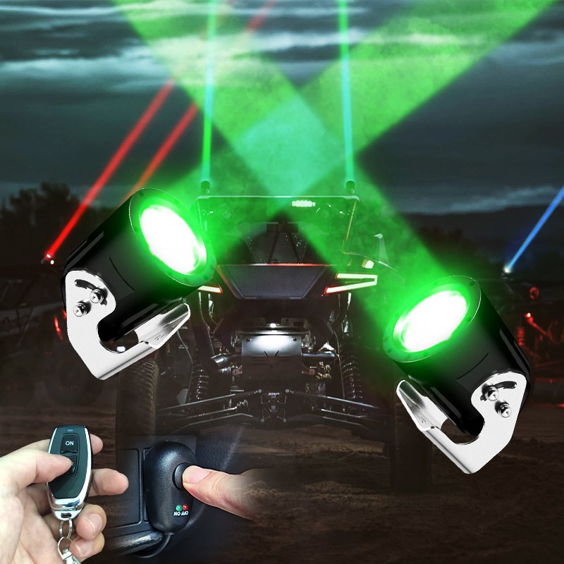 RGBW Multi Colors Die Casting Aluminum IP67 Waterproof Hyper Spot Beam LED Pod Laser Whip Light