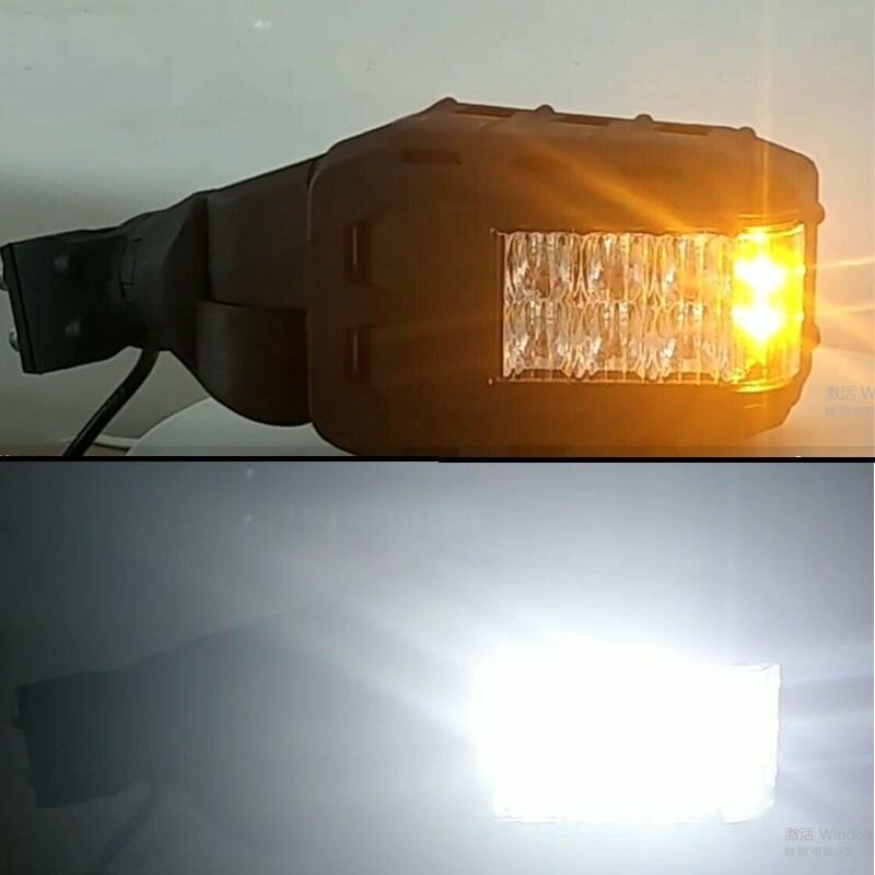 YongJin 1 Pair Atv Body Kit Rear View Side Mirror R-igid 64011 with LED Lights DRL Turn signal Light for Polaris RZR for Can Am