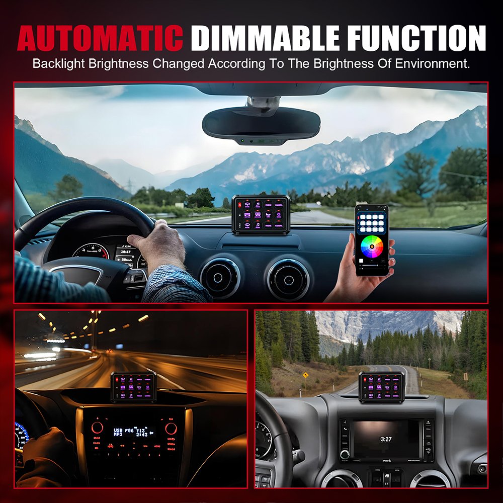 App Control Aux Automotive Circuit Control Relay System Box Rgb 12v Bluetooth Switch Panel for SUV ATV UTV Marine Truck