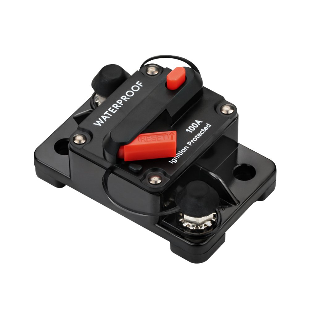 12-48V DC Car 30-300A Inline Overload Fuse Protection Circuit Breaker with Switch Manual Reset Waterproof for Marine Auto ATV RV