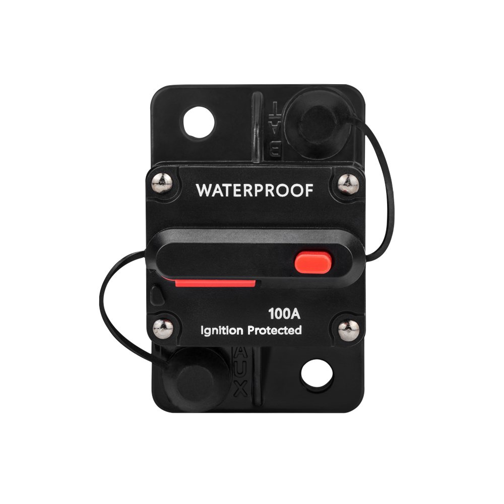 12-48V DC Car 30-300A Inline Overload Fuse Protection Circuit Breaker with Switch Manual Reset Waterproof for Marine Auto ATV RV