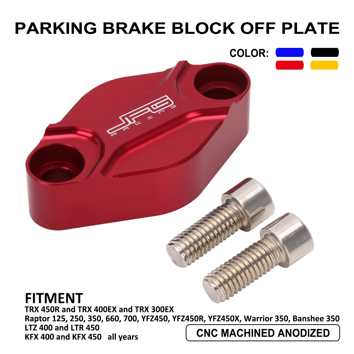 JFG CNC Aluminum TRX 450R YFZ450 KFX 450 Motorcycle ATV Parking Brake Block Off Plate Banshee 350
