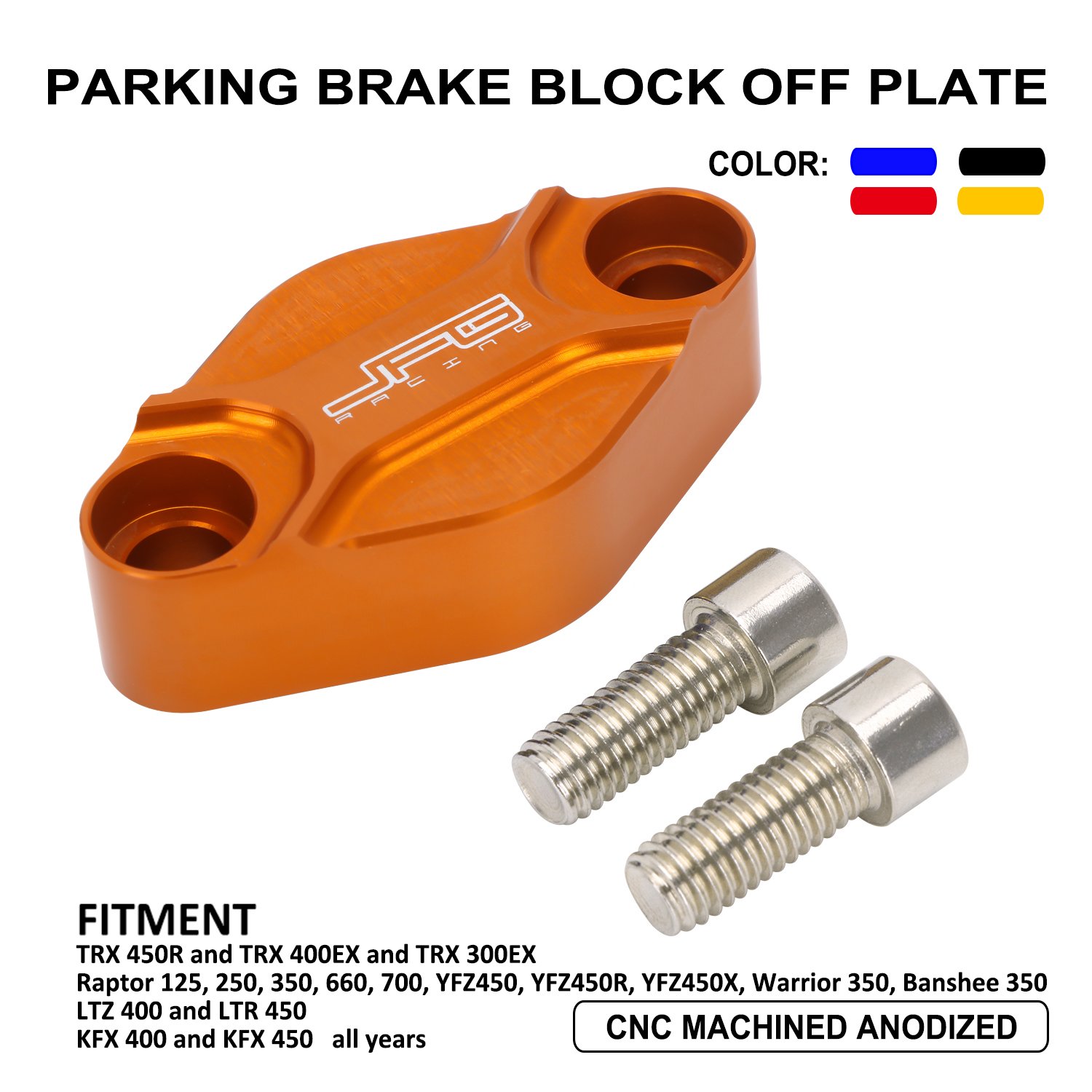JFG CNC Aluminum TRX 450R YFZ450 KFX 450 Motorcycle ATV Parking Brake Block Off Plate Banshee 350