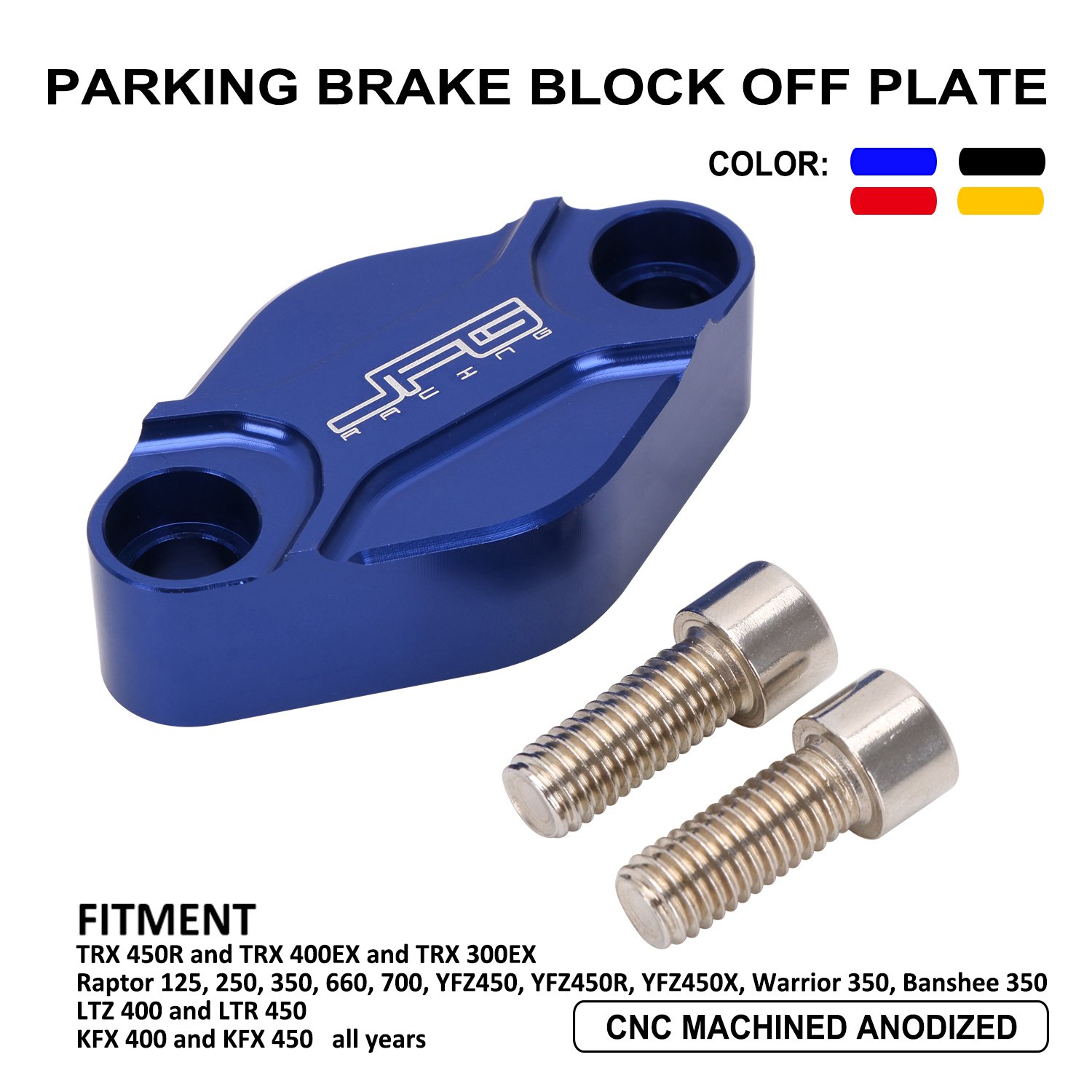 JFG CNC Aluminum TRX 450R YFZ450 KFX 450 Motorcycle ATV Parking Brake Block Off Plate Banshee 350