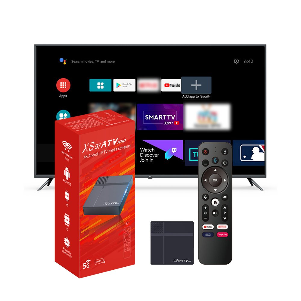 High Quality XS97 ATV Mini H618 Android 12 AV1 Smart Box Quad Core 2.4G Google Play Store Compatible Huge Discount 1 Year