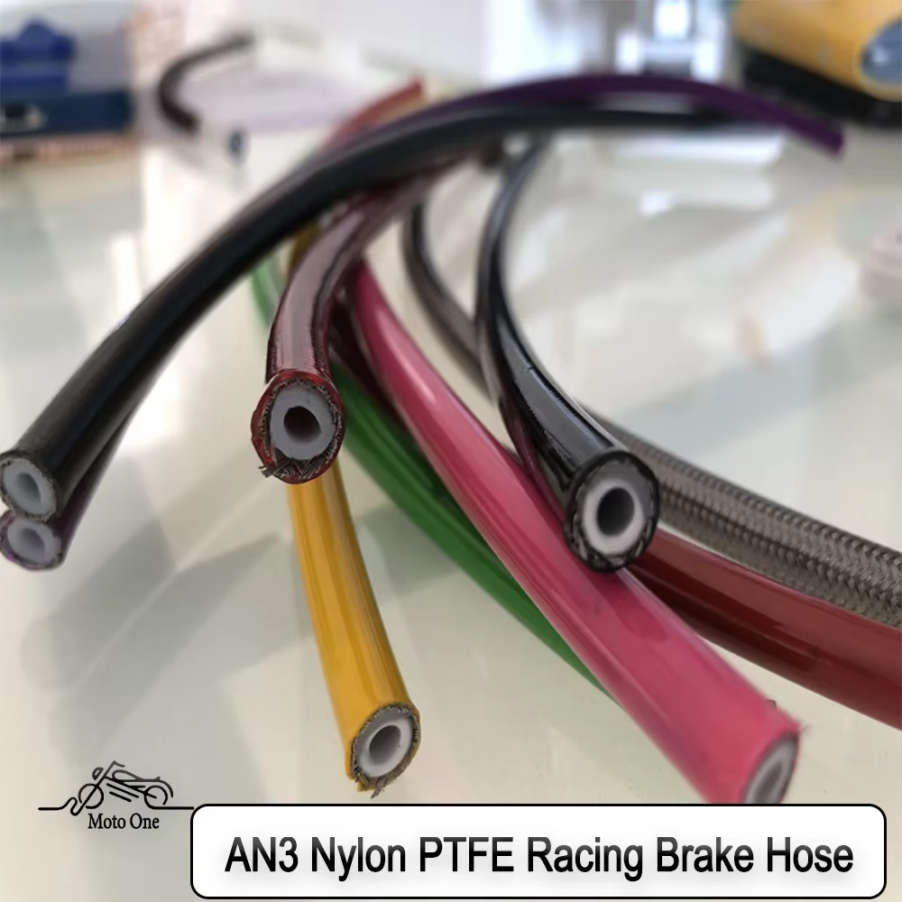 AN3 1/8 Hose Stainless Steel Braided Motorcycle Hydraulic Brake Hoses Nylon/PTFE Clutch Oil Lines Dirt Bike Modification Pipes