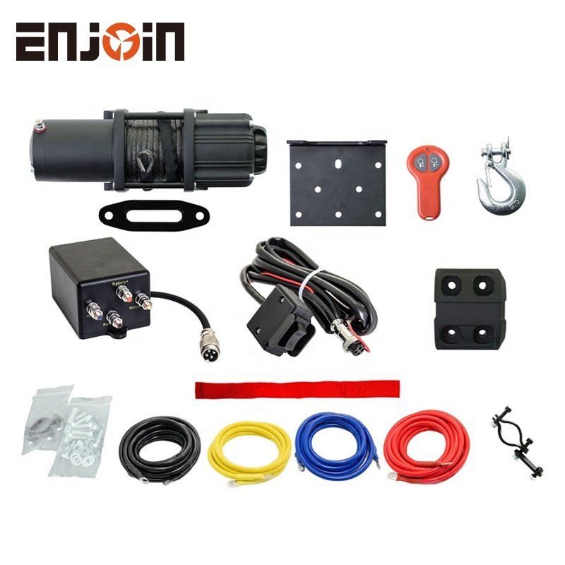 ENJOIN 12v 4500 lb ATV / UTV Electric Winch with 50 Ft. Synthetic Rope