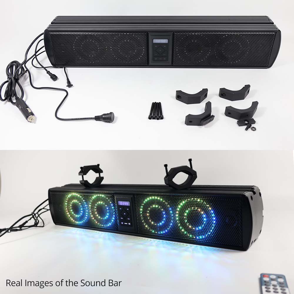 26" 6-Speaker IP65 Waterproof BT LED Soundbar for UTV ATV GOLF CARTS Premium Parts & Accessories