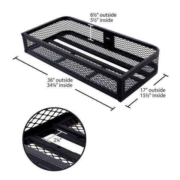 36'' L X 17 '' W X 6.3''H ATV Front Cargo Basket Luggage Carrier Rack Accessories for Motorcycle & ATV & UTV 500 Lbs CARRYING