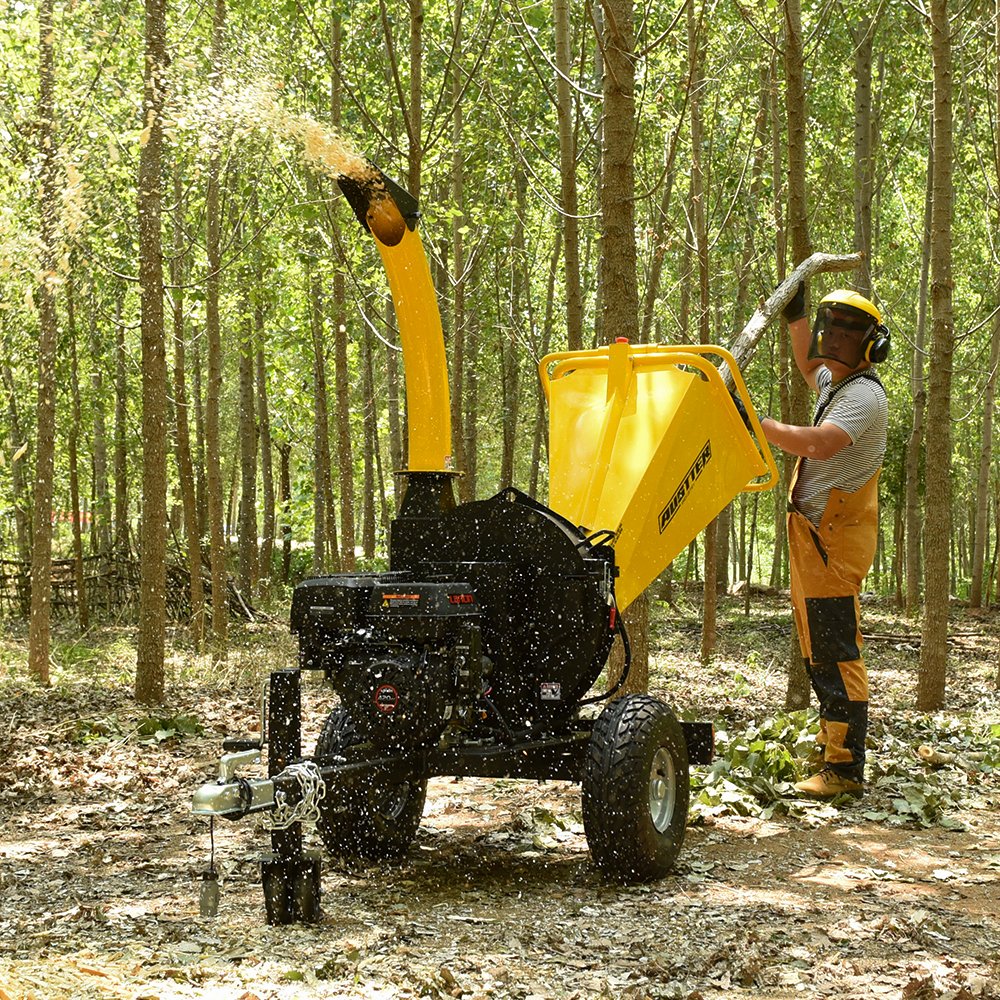 AUSTTER Self-feeding ATV 15HP Gasoline 120mm Wood Chipper Shredder Branch Garden Tree Shredders Machine China Wood Chipper