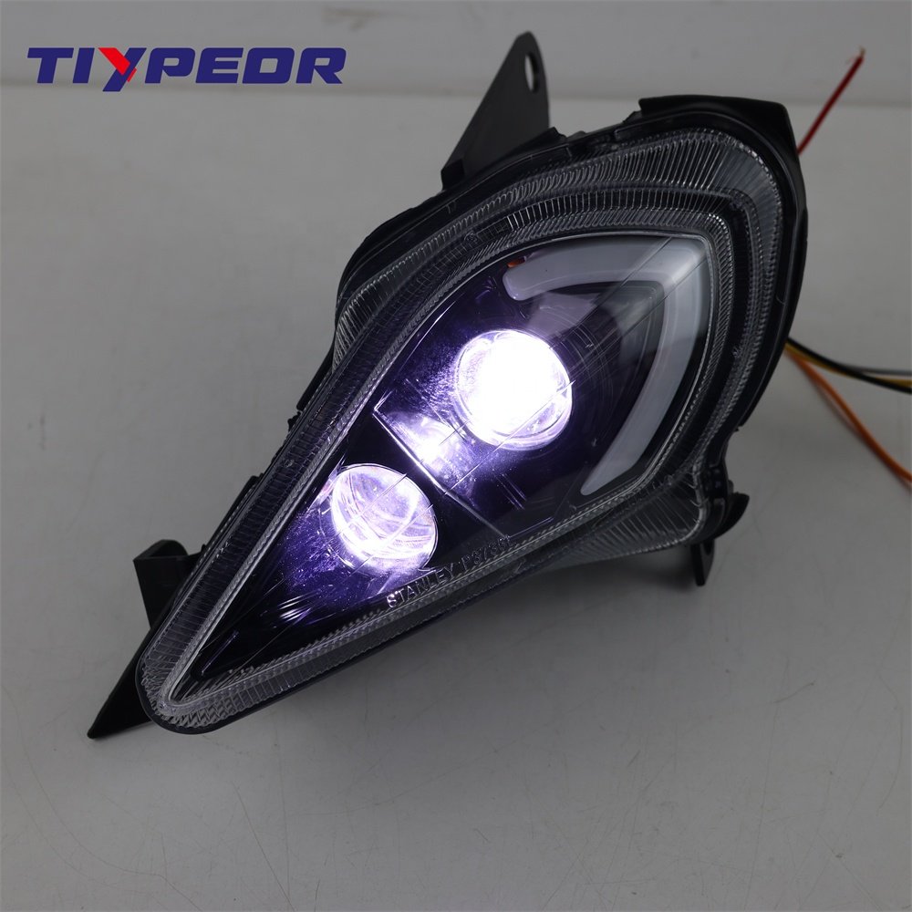TIYPEOR Hot Sales Black LED Headlight Front Lamp Assembly with Hi-low Beam DRL LED Projector Headlights for YAMAHA YFZ RAPTOR