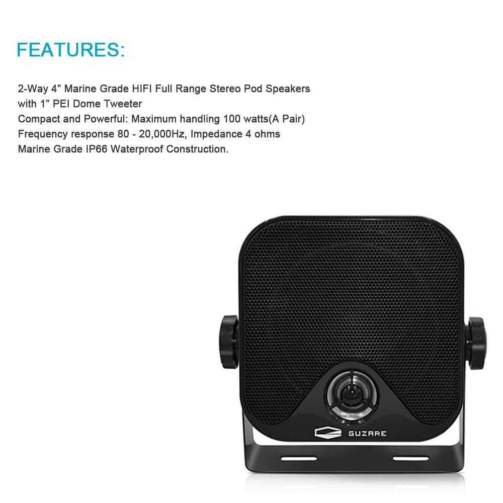 Marine Bluetooth Stereo Radio FM AM MP3 Player Audio+4 inch Marine Waterproof Outdoor Speaker+Antenna For Boat ATV UTV