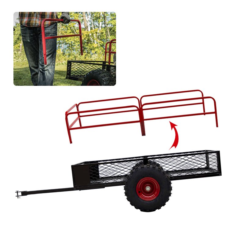 ATV/UTV Heavy Duty Utility Cart Cargo Trailer Mesh Dump Cart with Foldable Sides Atv Trailers