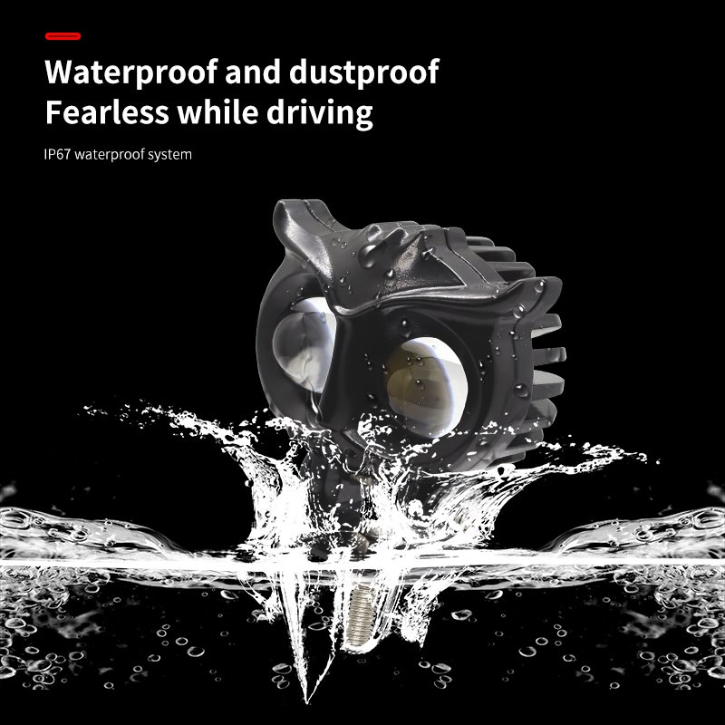 12-80V Motorcycle Headlight Waterproof LED Work Light Owl Shape Motorcycle Headlamp Car Lights Yellow Low Beam White High Beam