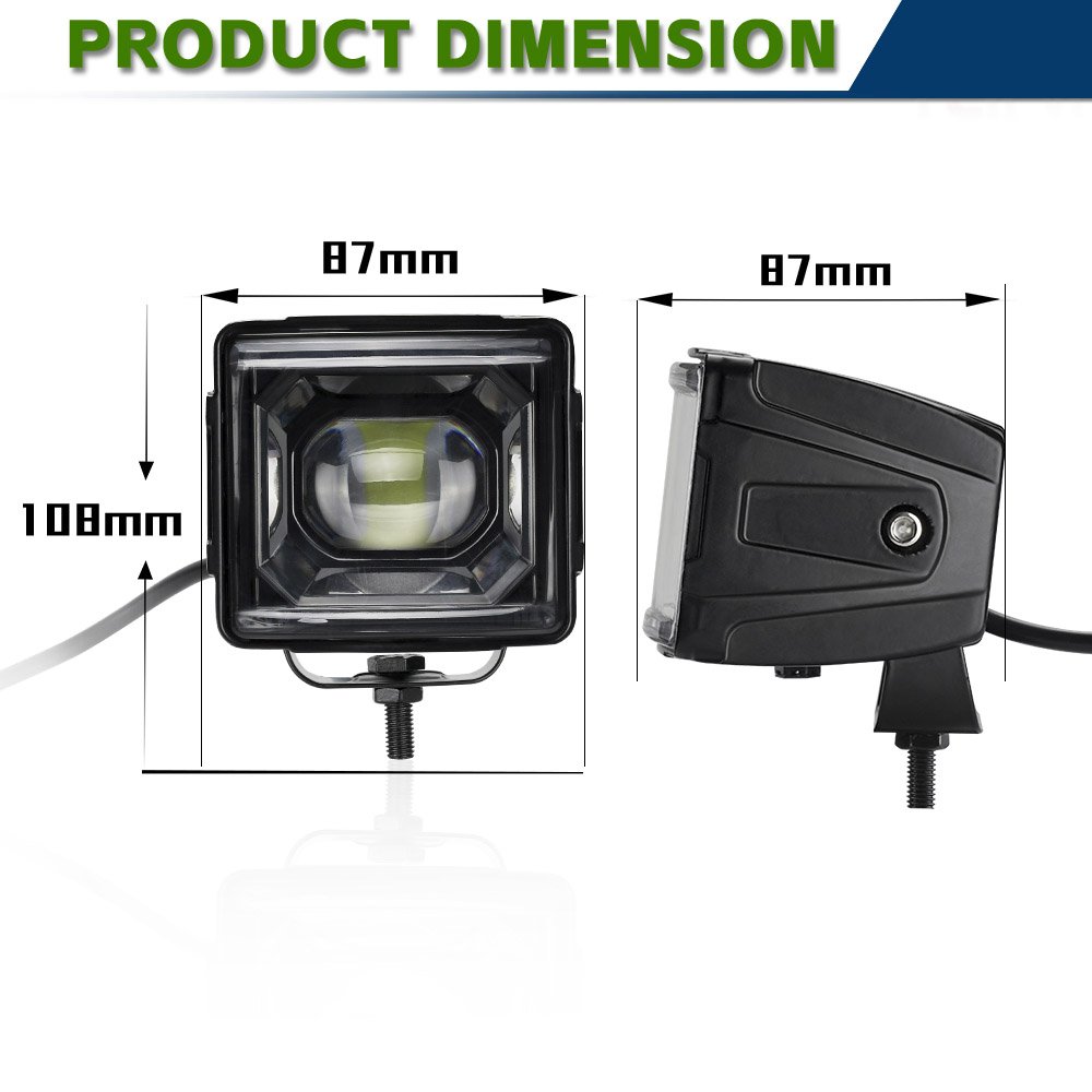 4 Inch 50W LED Work Light White Yellow Work Lamp 12V Spot Lights Beam Driving Lamps for 4x4 Offroad Vehicle Truck Boat Tractor