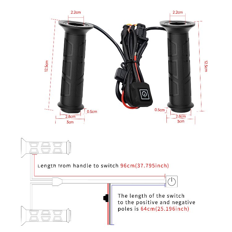 Coldproof ATV Handlebar Thumb Grip Warmers Heated Handlegrips ATV