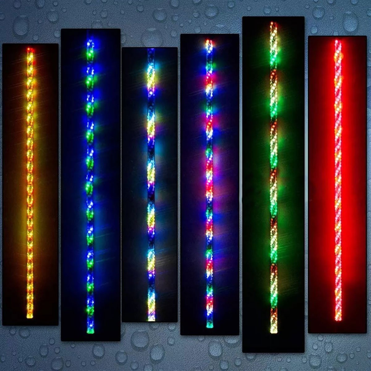 Car Decorative Light 1FT 2FT RGB Dream Chasing Color Whip Light App and Remote Control Super Bright ATV UTV LED Whip Light