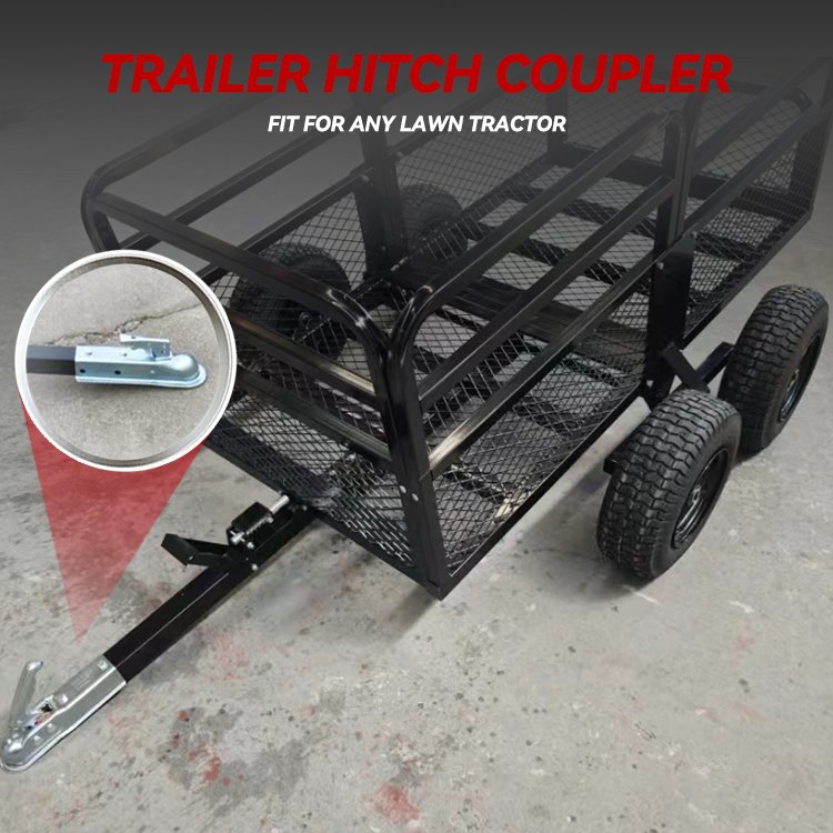 RCM Heavy Duty Dual Axle Cubic Feet ATV UTV Lawn Cart Four Wheel Trawl ATV Trailer