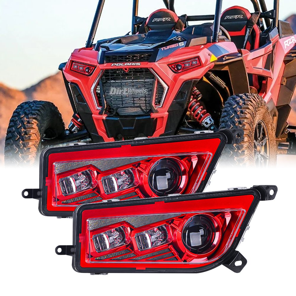 For ATV UTV Front LED Headlight 120W Head Light Lamps DRL Turn Signal for Polaris RZR 1000 XP 4 1000 2014 2015 2016 2017 2018