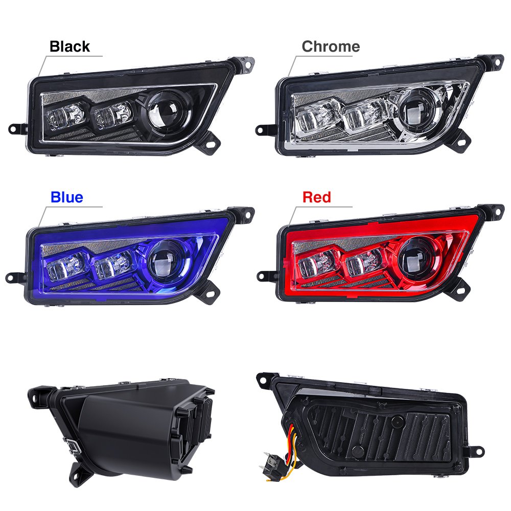For ATV UTV Front LED Headlight 120W Head Light Lamps DRL Turn Signal for Polaris RZR 1000 XP 4 1000 2014 2015 2016 2017 2018
